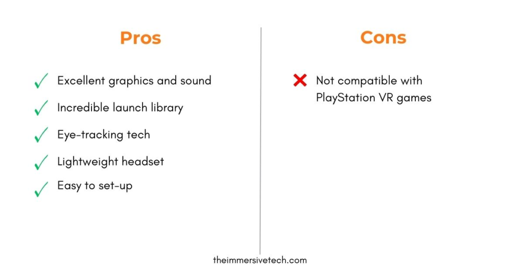 Pros and cons of using sony playstation VR2