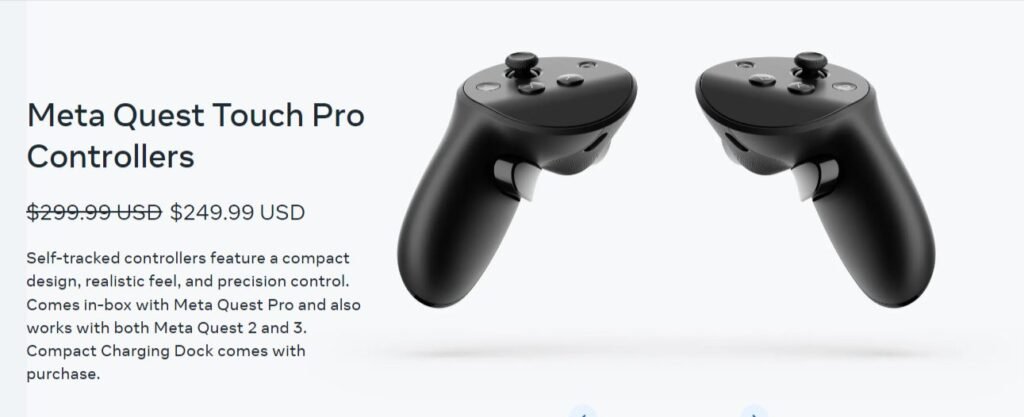 Meta quest touch pro controllers meta store details