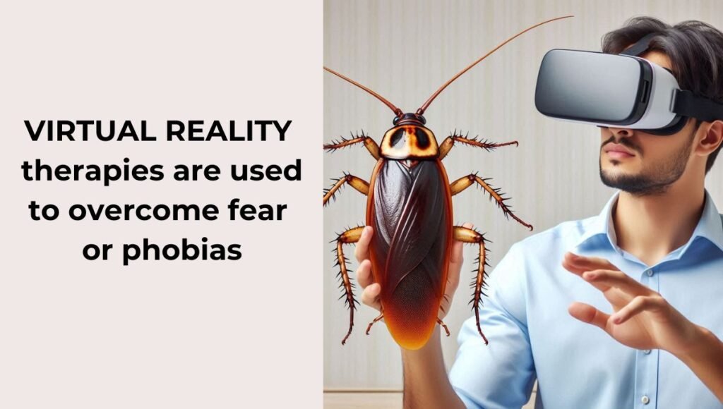 a person using virtual reality therapy to overcome his cockroach fear