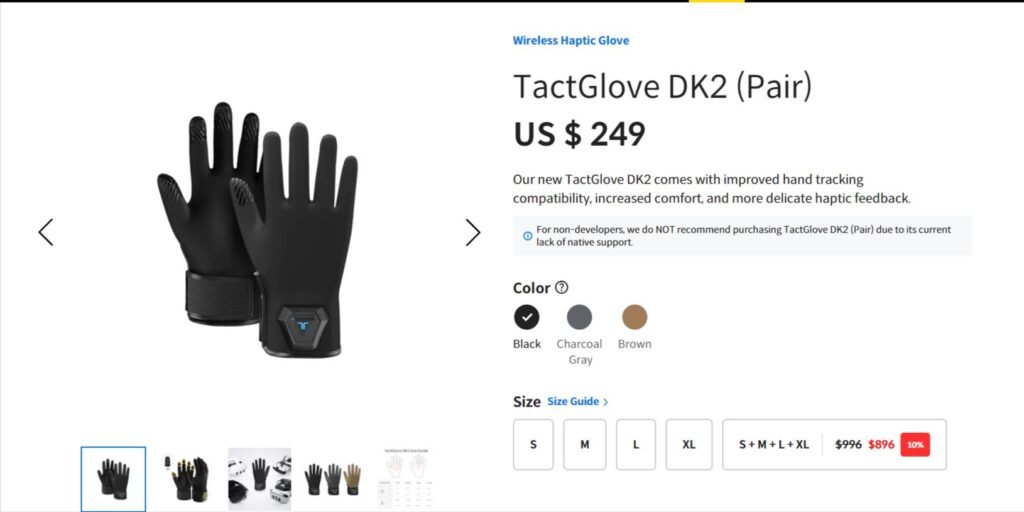 Bhaptics tactglove product page screenshot