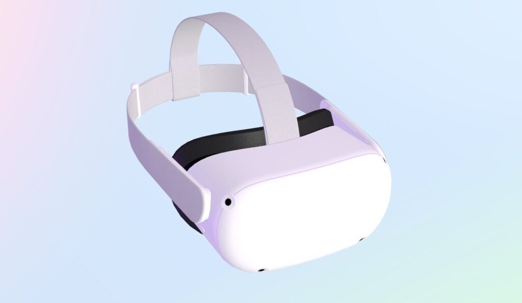 Meta quest 2 headset in 3D view