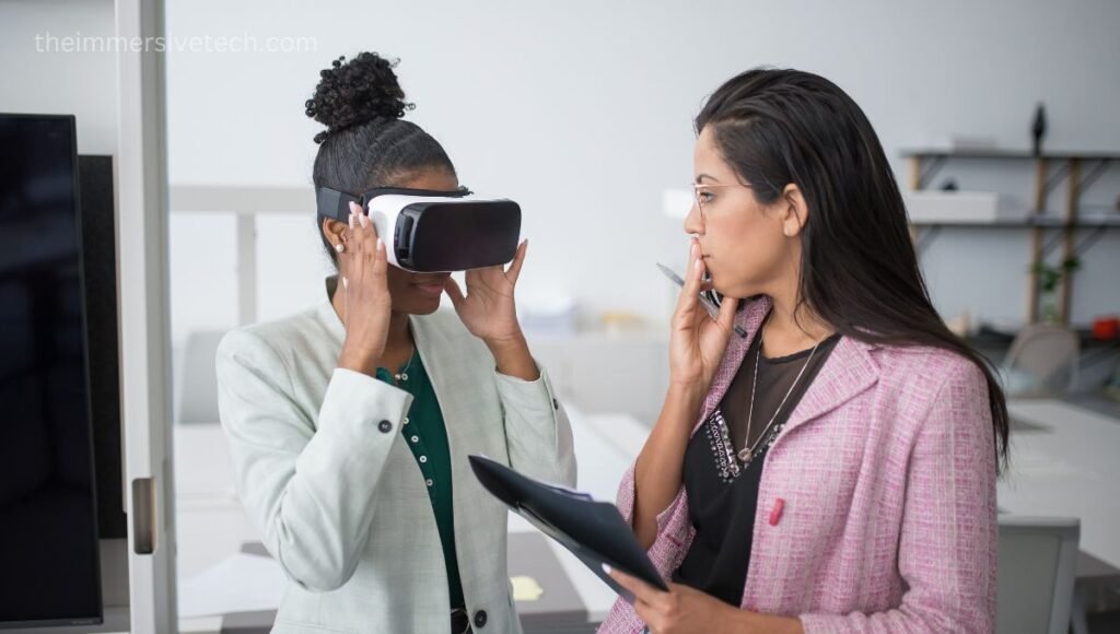 A VR Company Employees checking their VR software