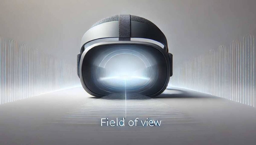 3d Image VR headset showing Field of View